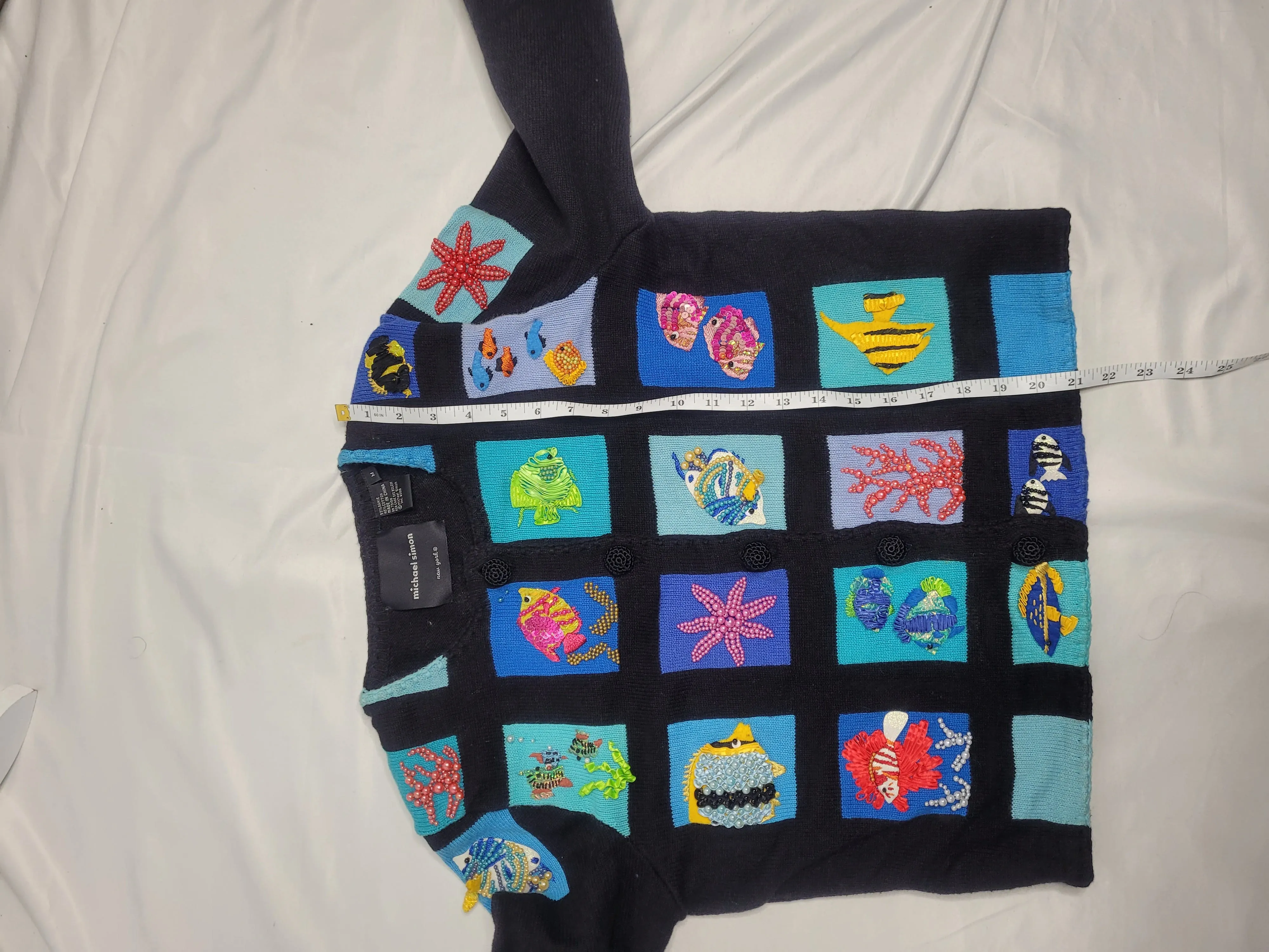 00's 3D Tropical Fish Cardigan by Michael Simon