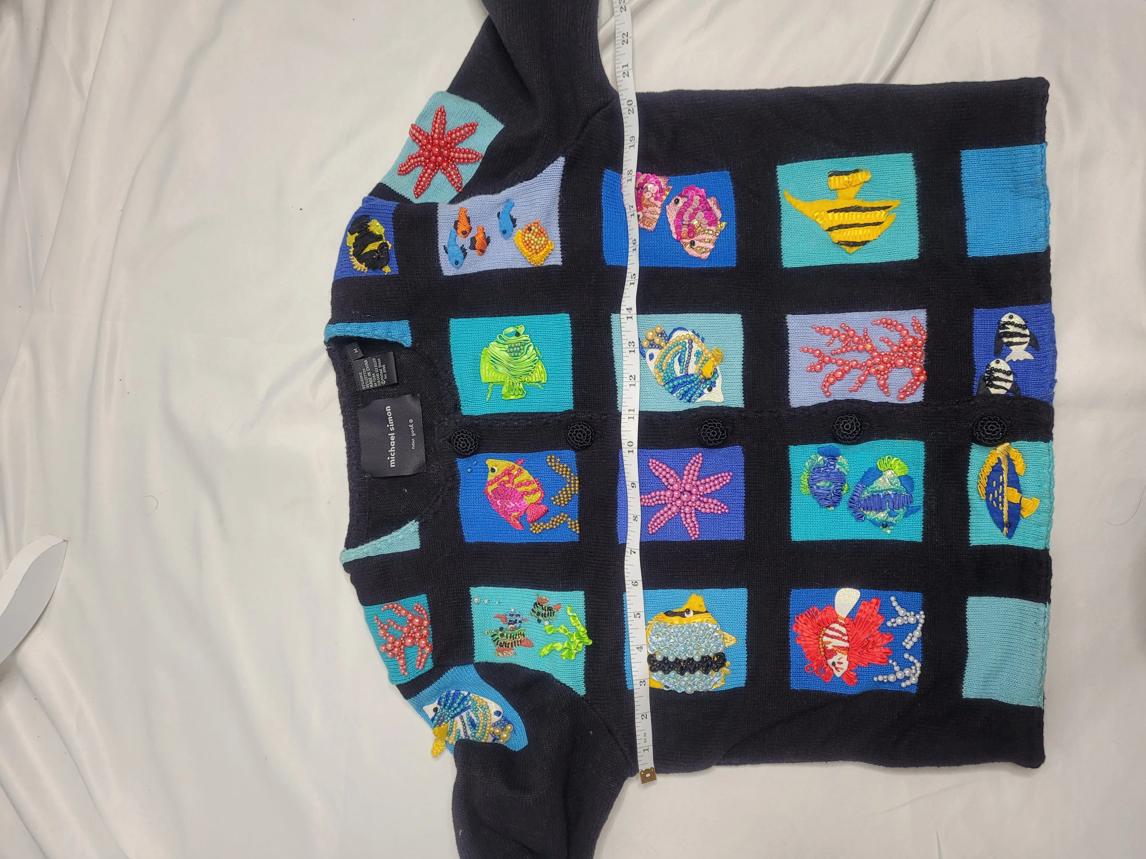 00's 3D Tropical Fish Cardigan by Michael Simon