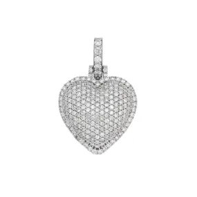 10K GOLD ROUND DIAMOND HEART PENDANT 5.89 CT