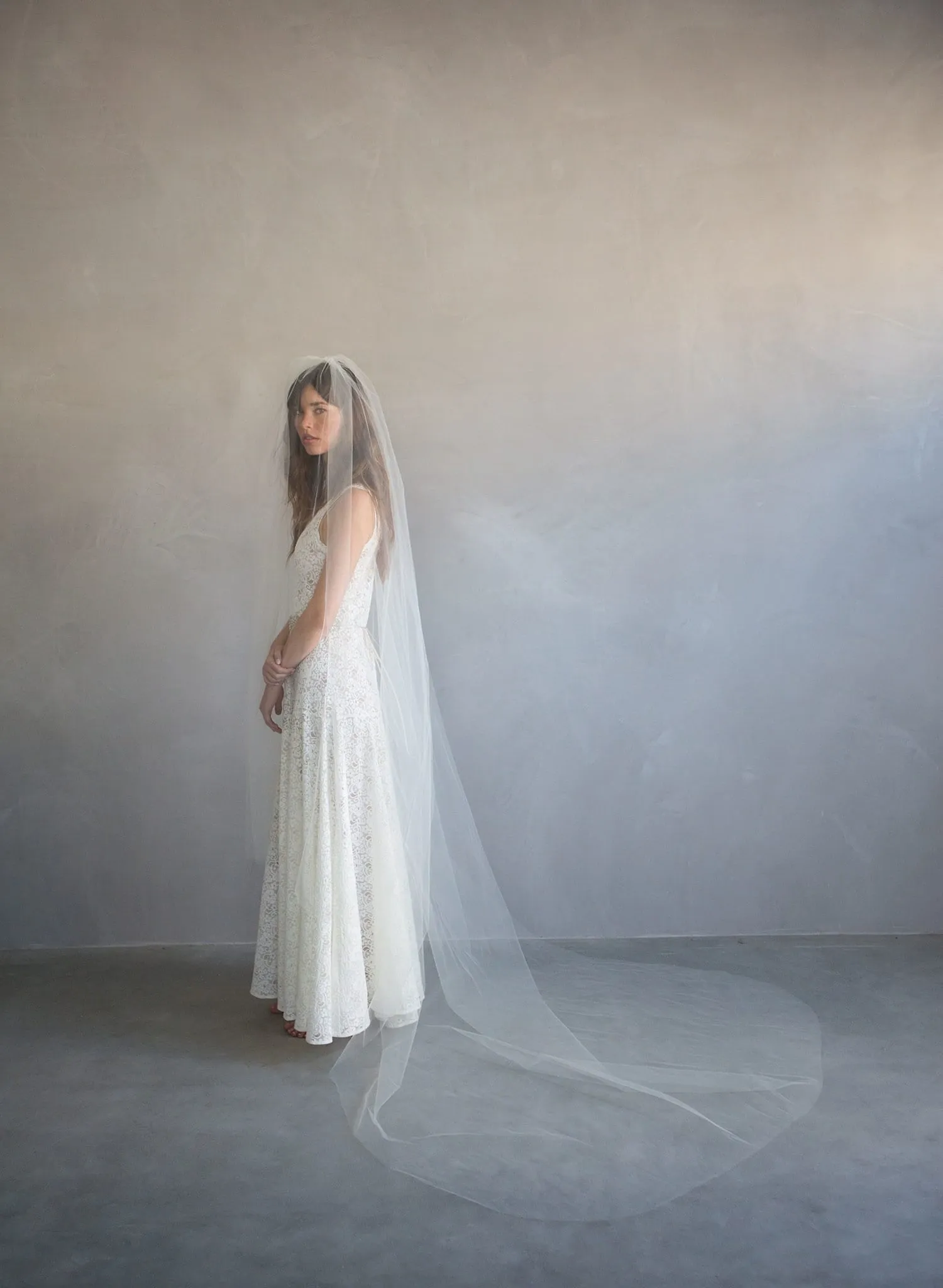 2 piece simple gathered veil - Style #786