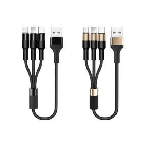 3 in 1 Nylon Woven Charging Cable