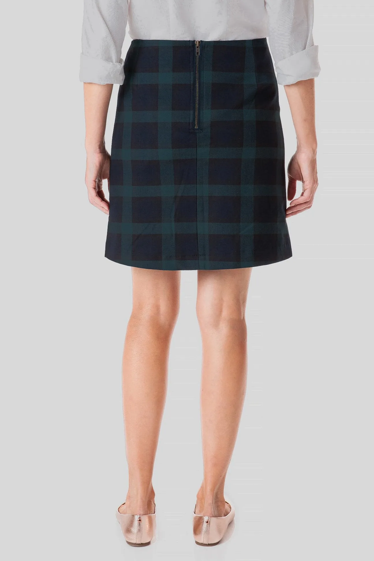 Ali Skirt Stretch Twill Blackwatch Tartan Plaid