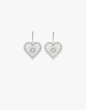 Amor Earrings - Silver/White Zircon