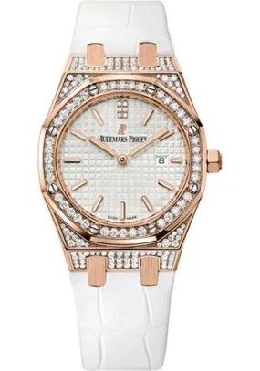 Audemars Piguet Ladies Collection Royal Oak Quartz Watch-Silver Dial 33mm-67652OR.ZZ.D011CR.01