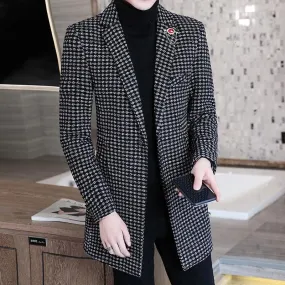 Autumn and Winter Fashion Slim Fit Men's Woolen Korean Style Coat