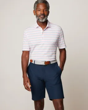 Barton Striped Top Shelf Performance Polo - Bahama Mama