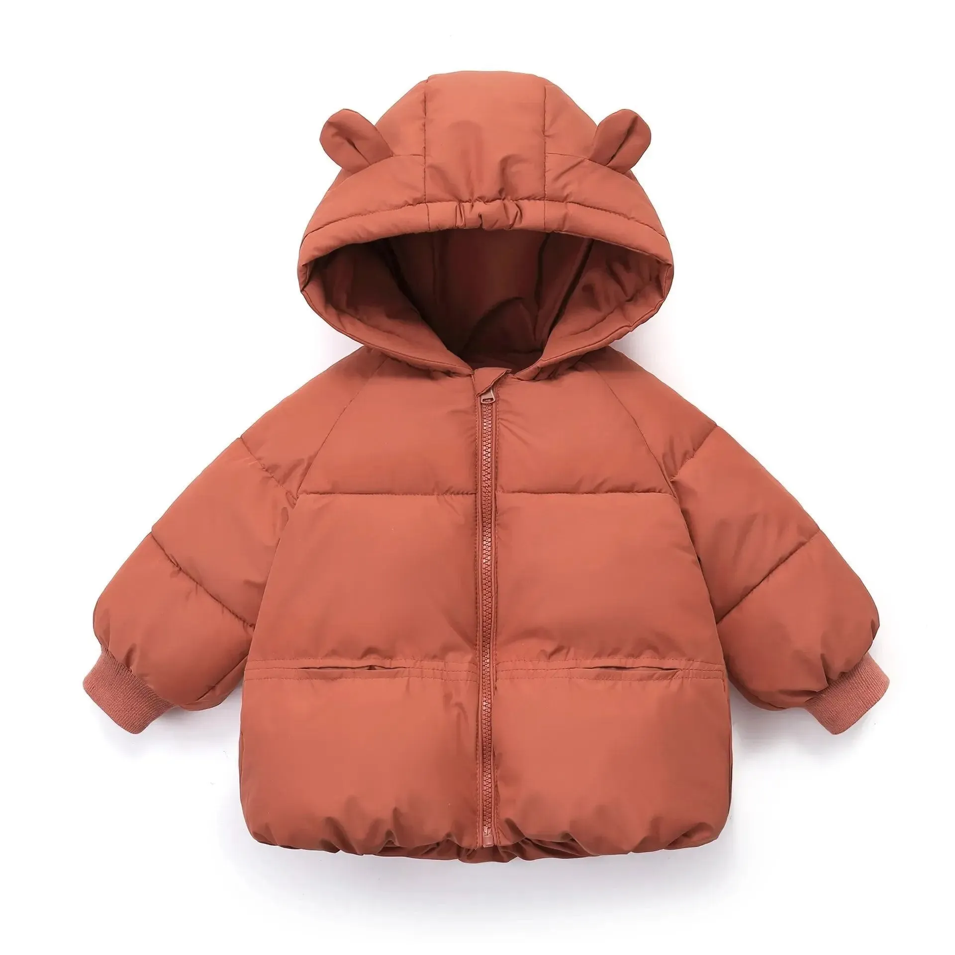 Bear Hooded Zip-Up Puffer Jacket for Kids