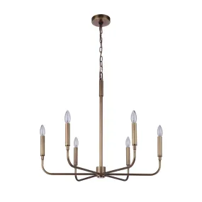 Beverly Six Light Chandelier - Brass