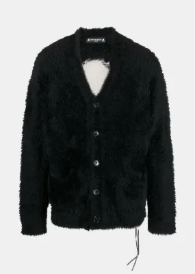 Black Alpaca Logo Cardigan