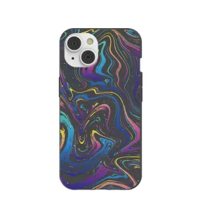 Black Galaxy Swirls iPhone 14 Case with MagSafe Module