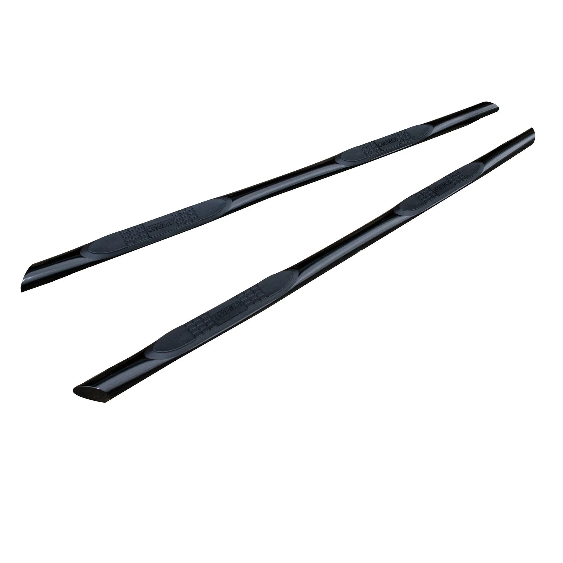 Black Powder Coated SUS201 S/Steel Side Bars with Pads for Volkswagen T6 SWB