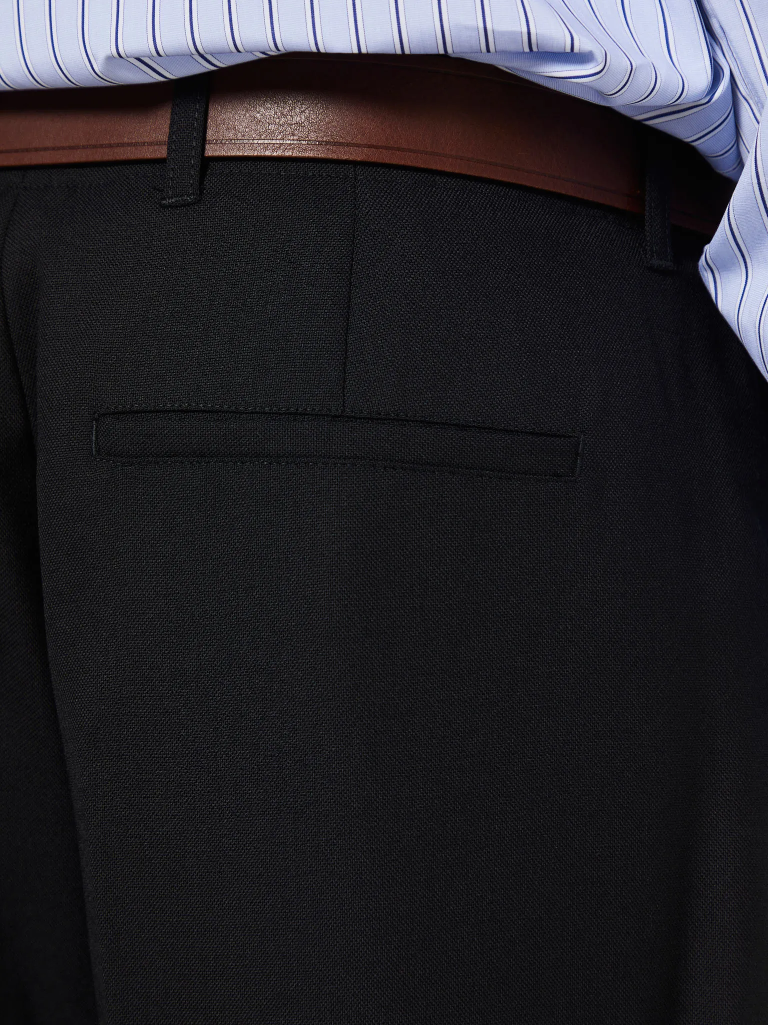 Borrowed Chinos in Black Panama Wool