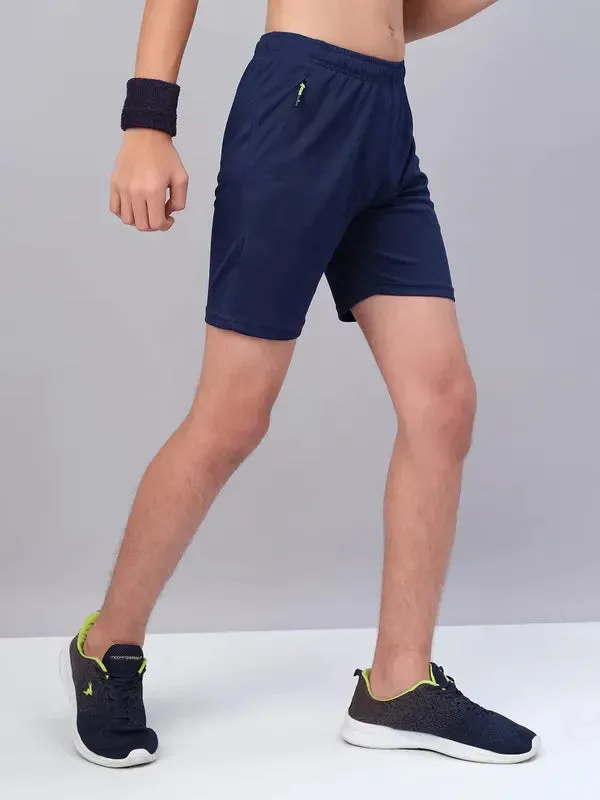 Boys Solid Slim Fit Shorts with TECHNO GUARD