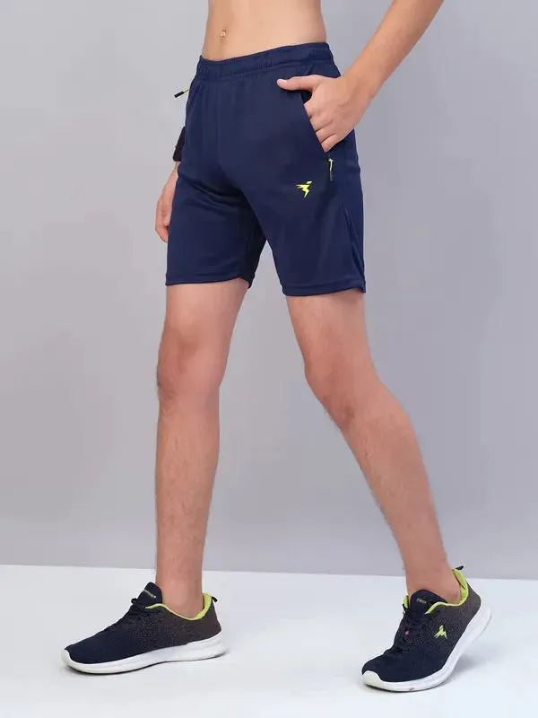 Boys Solid Slim Fit Shorts with TECHNO GUARD