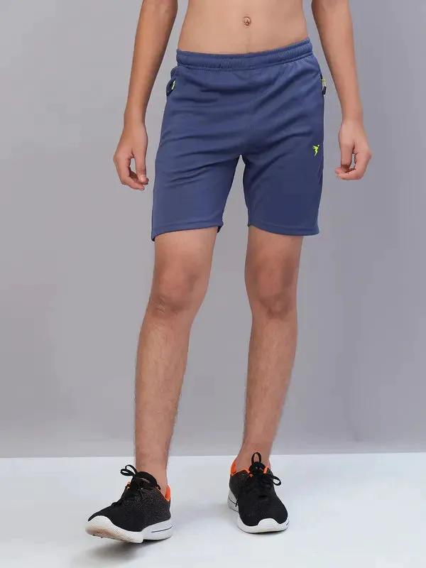 Boys Solid Slim Fit Shorts with TECHNO GUARD