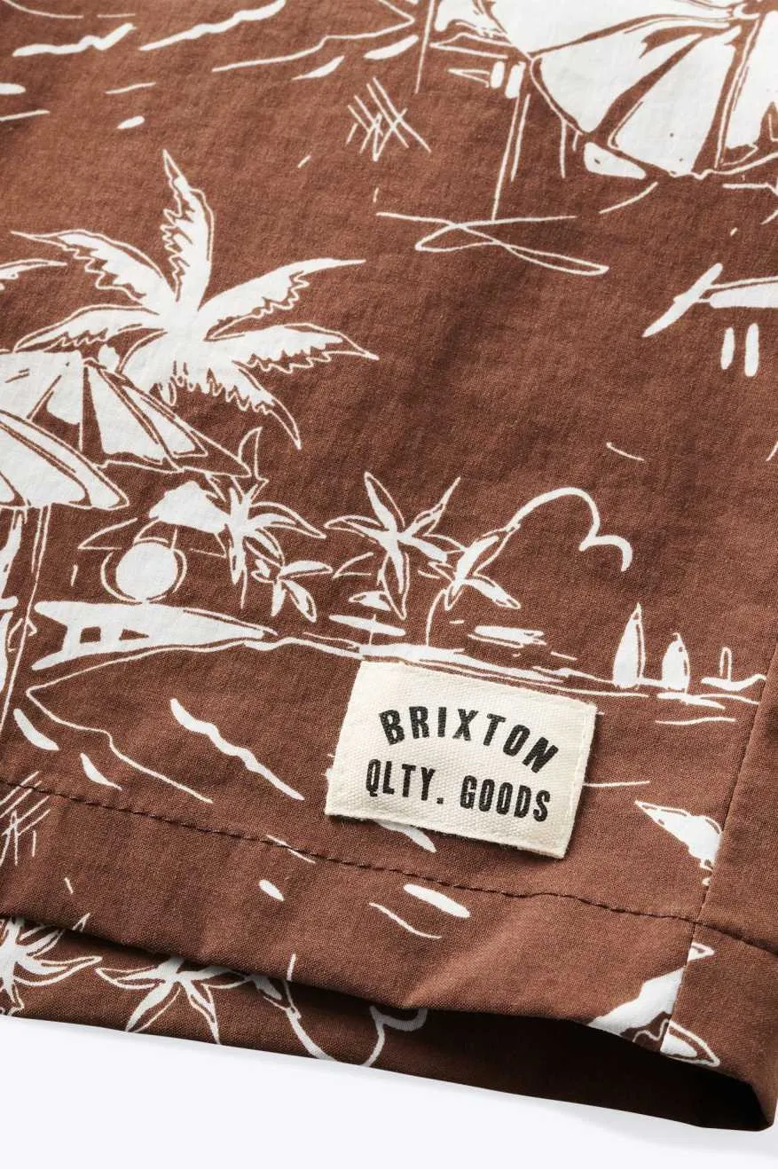 BRIXTON VOYAGE SHORT 16" - SEPIA UMBRELLA SCENE