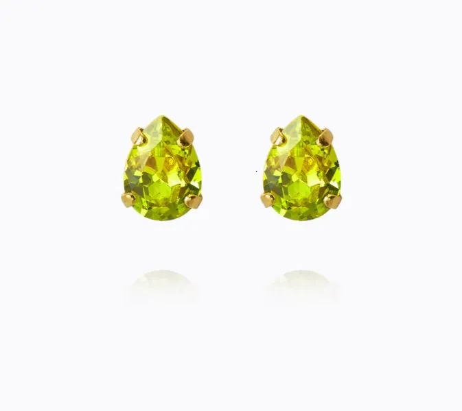 Caroline Svedbom Superpetite Drop Earrings Gold Citrus Green