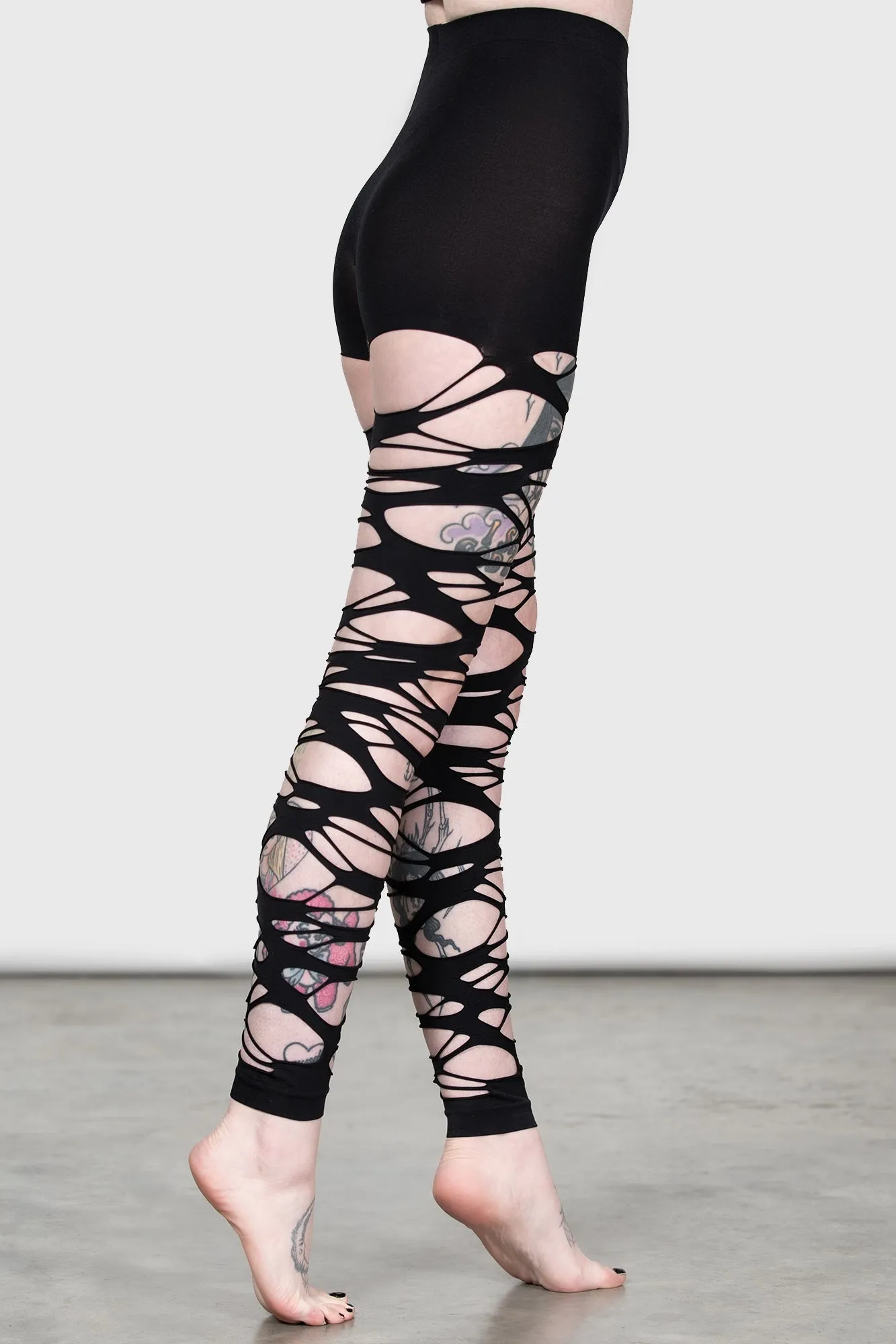 Carved Up Slashed Tights