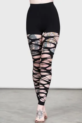 Carved Up Slashed Tights