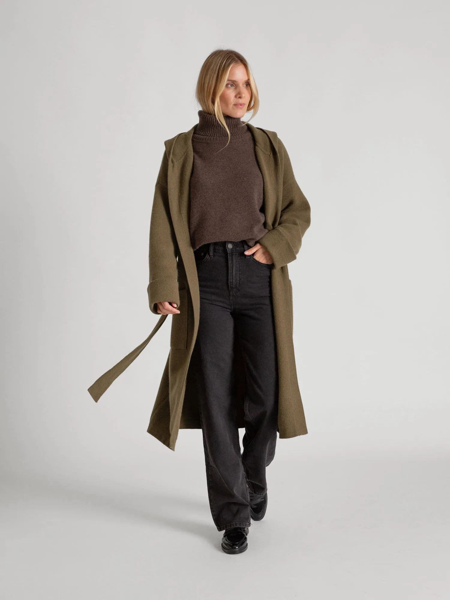 Cashmere coat "Nora" - hunter