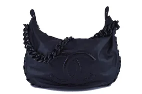 Chanel Black Calf Modern Chain Large Hobo Bag