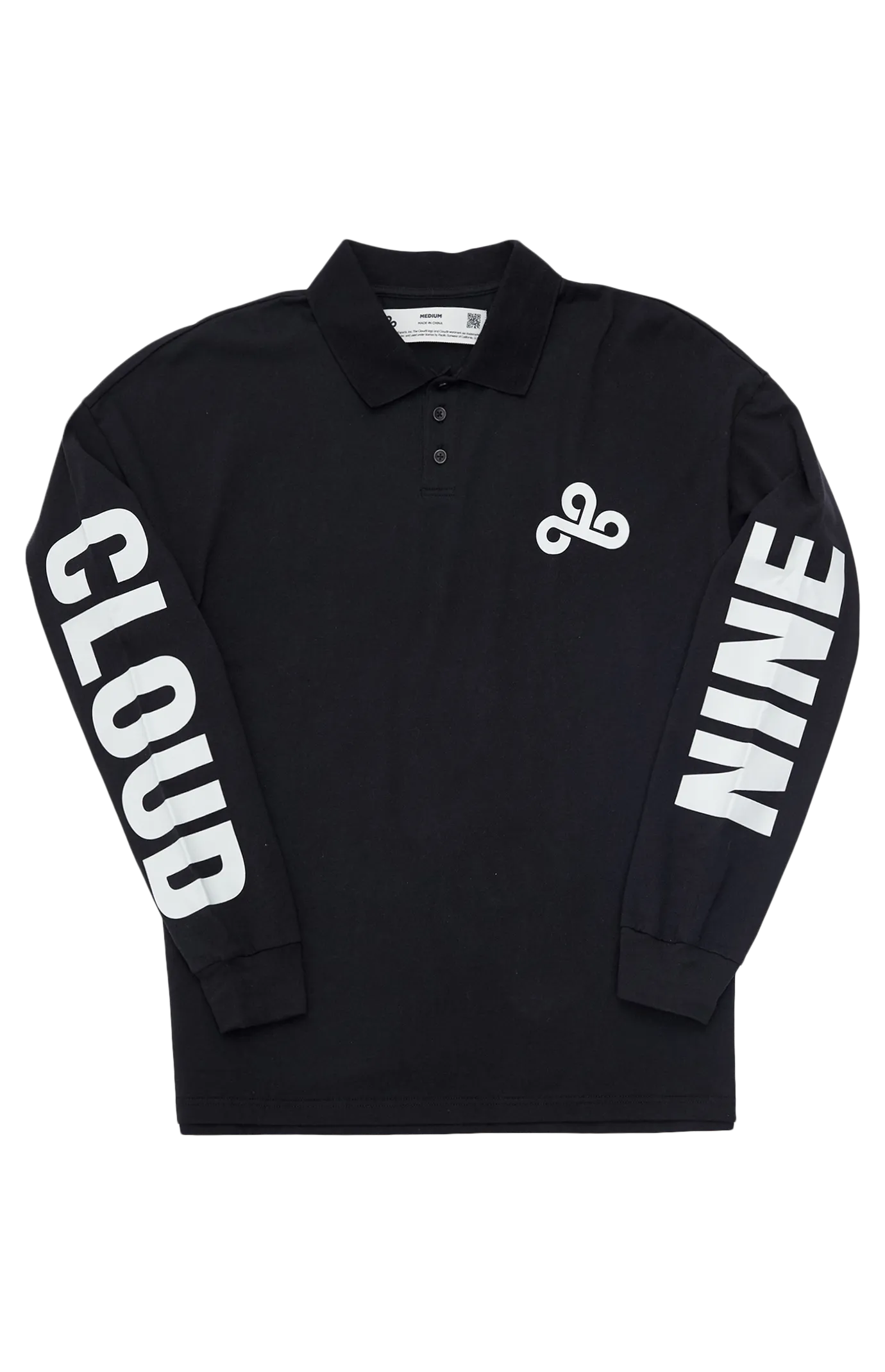 Cloud9 x PacSun Long Sleeve Polo. Black.