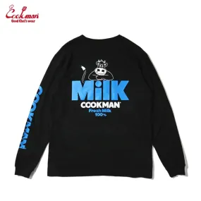 Cookman Long Sleeve Tees - Milk : Black