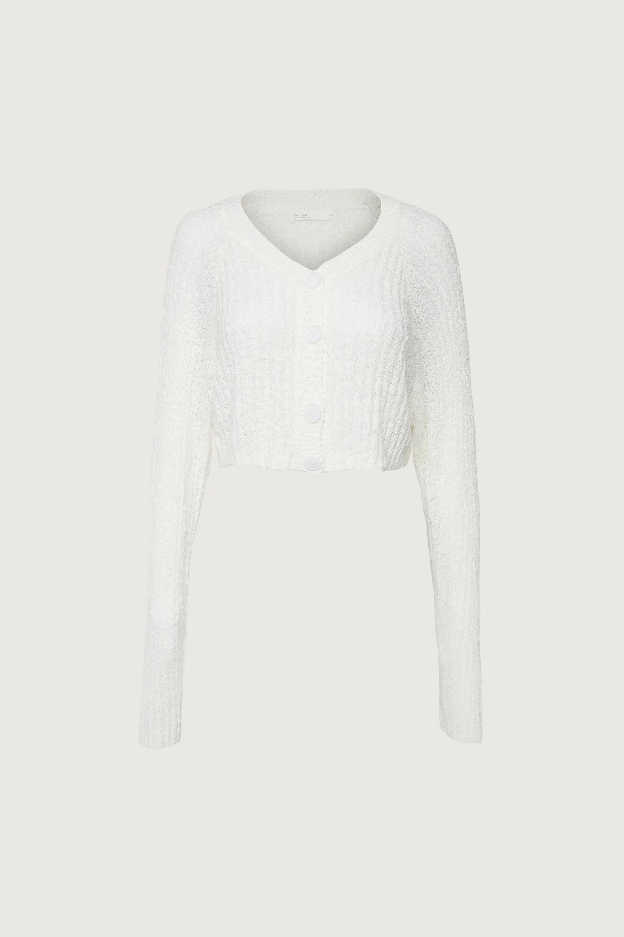 CROPPED RIBBED CARDIGAN