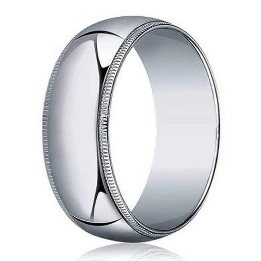 Designer 6 mm Traditional Fit Milgrain 10K White Gold Wedding Band