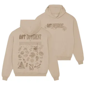 Eat Different Deluxe Organic Box Hoodie - Sand