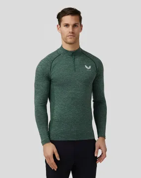 Heren Golf Body Mapped Seamless Quarter Zip Top - Dennengrijs