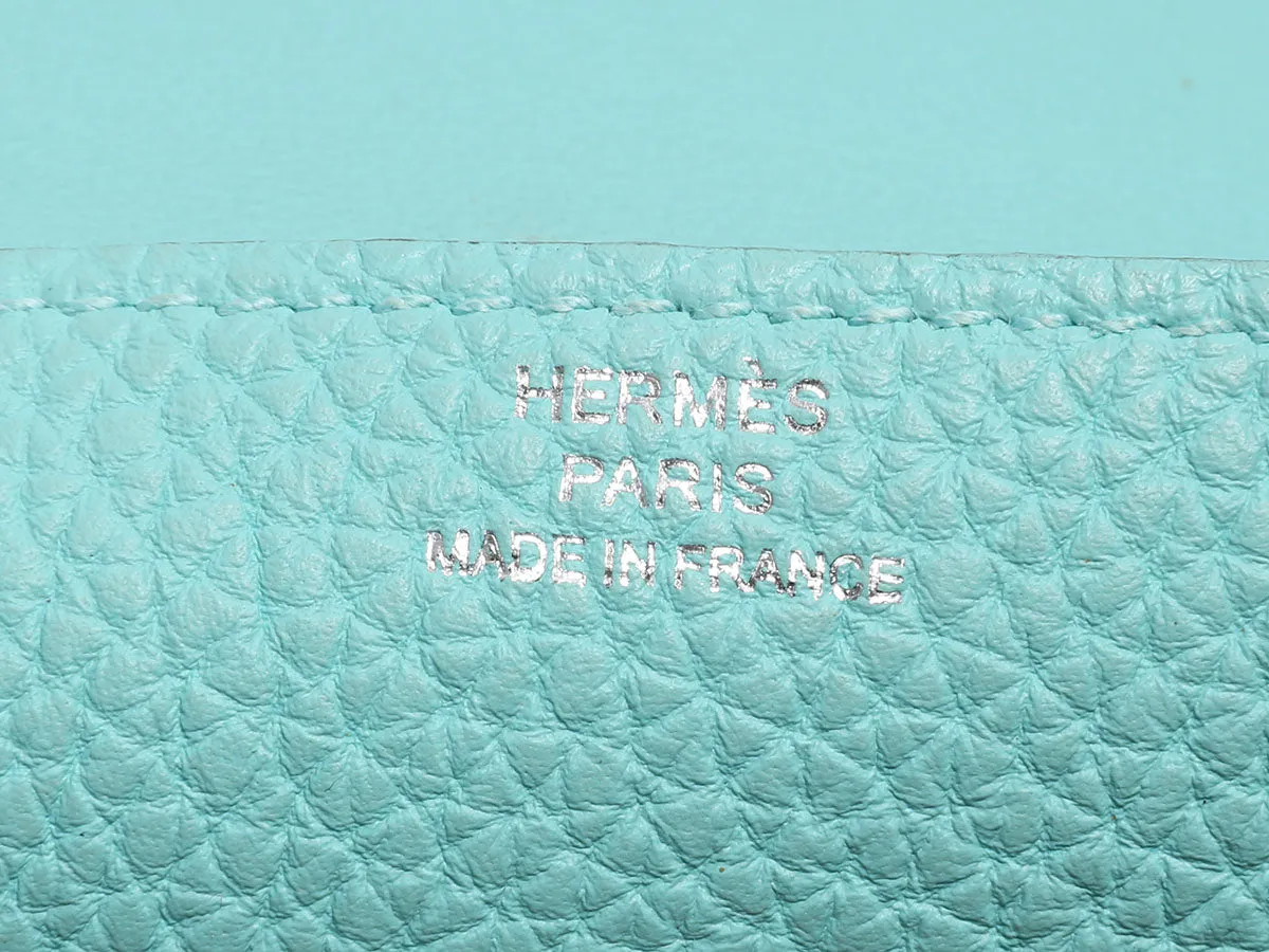 Hermès Bleu Atoll Clémence Dogon Card Holder