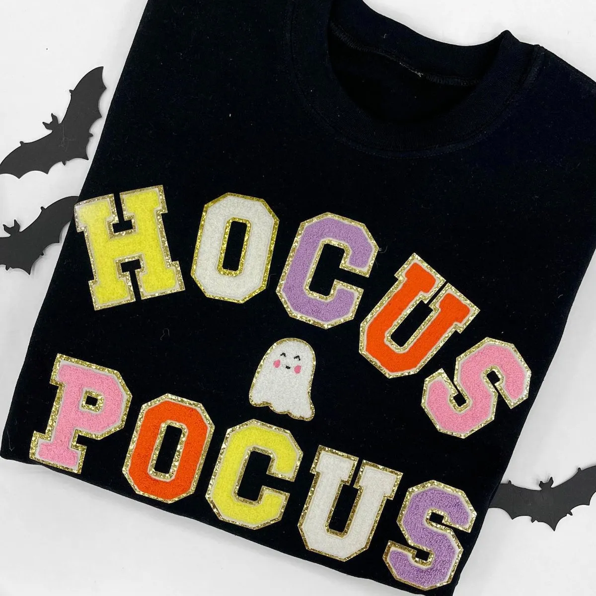 Hocus Pocus Letter Patch Crewneck Sweatshirt