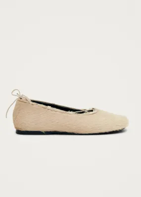 Hollis Soft Cream Leather Ballet Flats