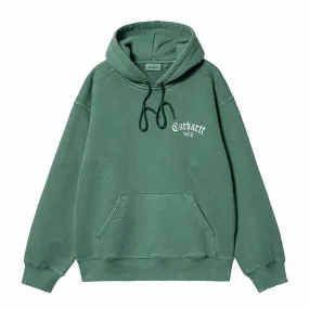 HOODED ONYX SCRIPT SWEAT