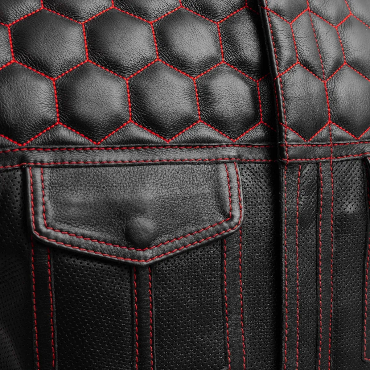 Hornet Perforated Men's Club Style Leather Vest