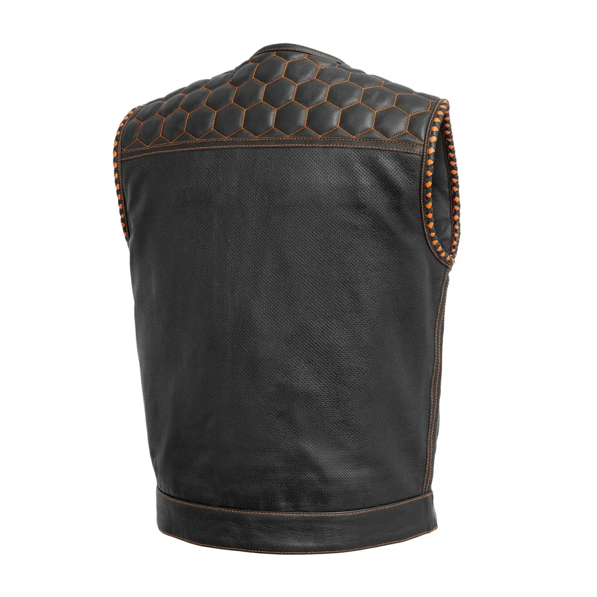 Hornet Perforated Men's Club Style Leather Vest