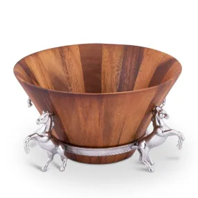 Horse Wood Tall Salad Bowl