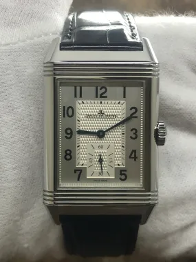 Jaeger-Lecoultre Reverso Classic Duoface Day Night 215.8.D4 Q3848420 Silver & Black Dial Hand Wind Men's Watch