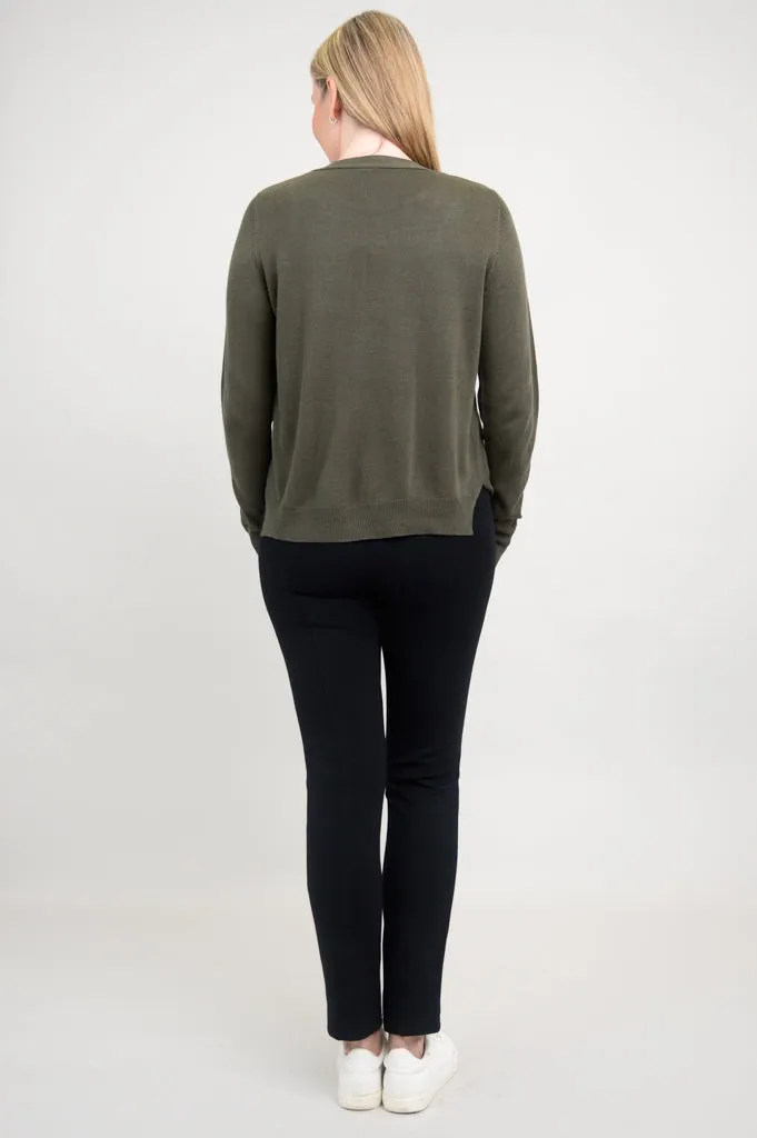 Jessica Sweater, Khaki, Bamboo Cotton