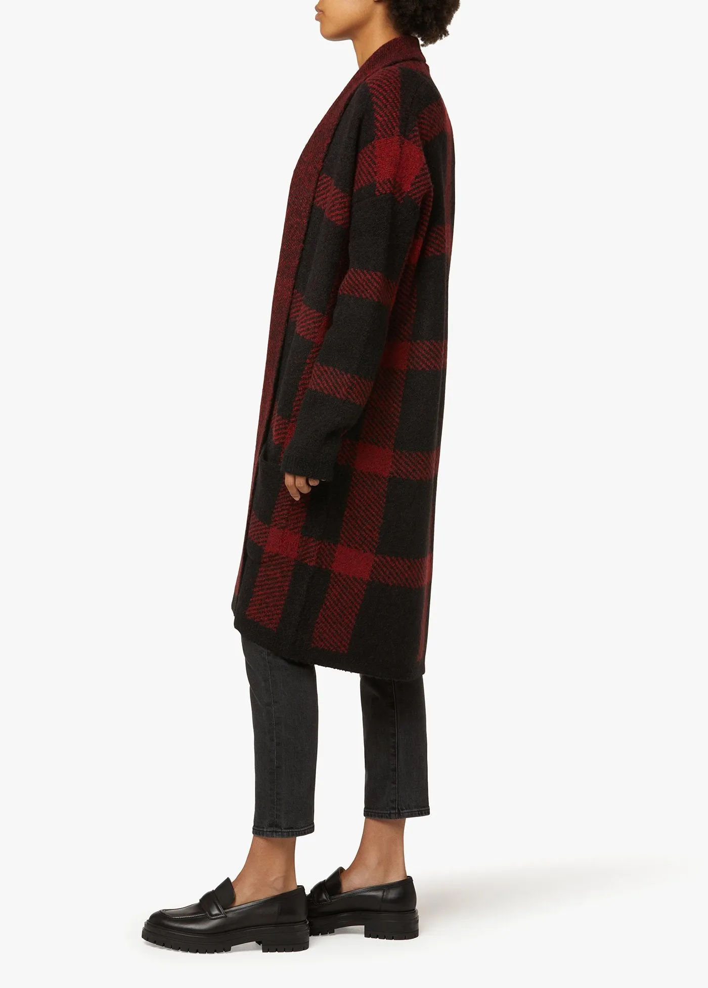 Joe's Soange Intarsia Plaid Cardigan