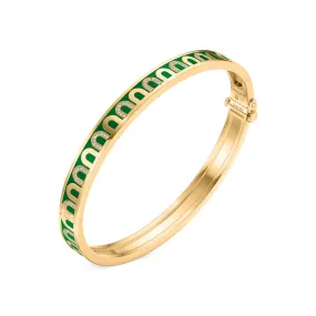 L'Arc de DAVIDOR Bangle PM, 18k Yellow Gold with Lacquered Ceramic and Colonnato Diamonds