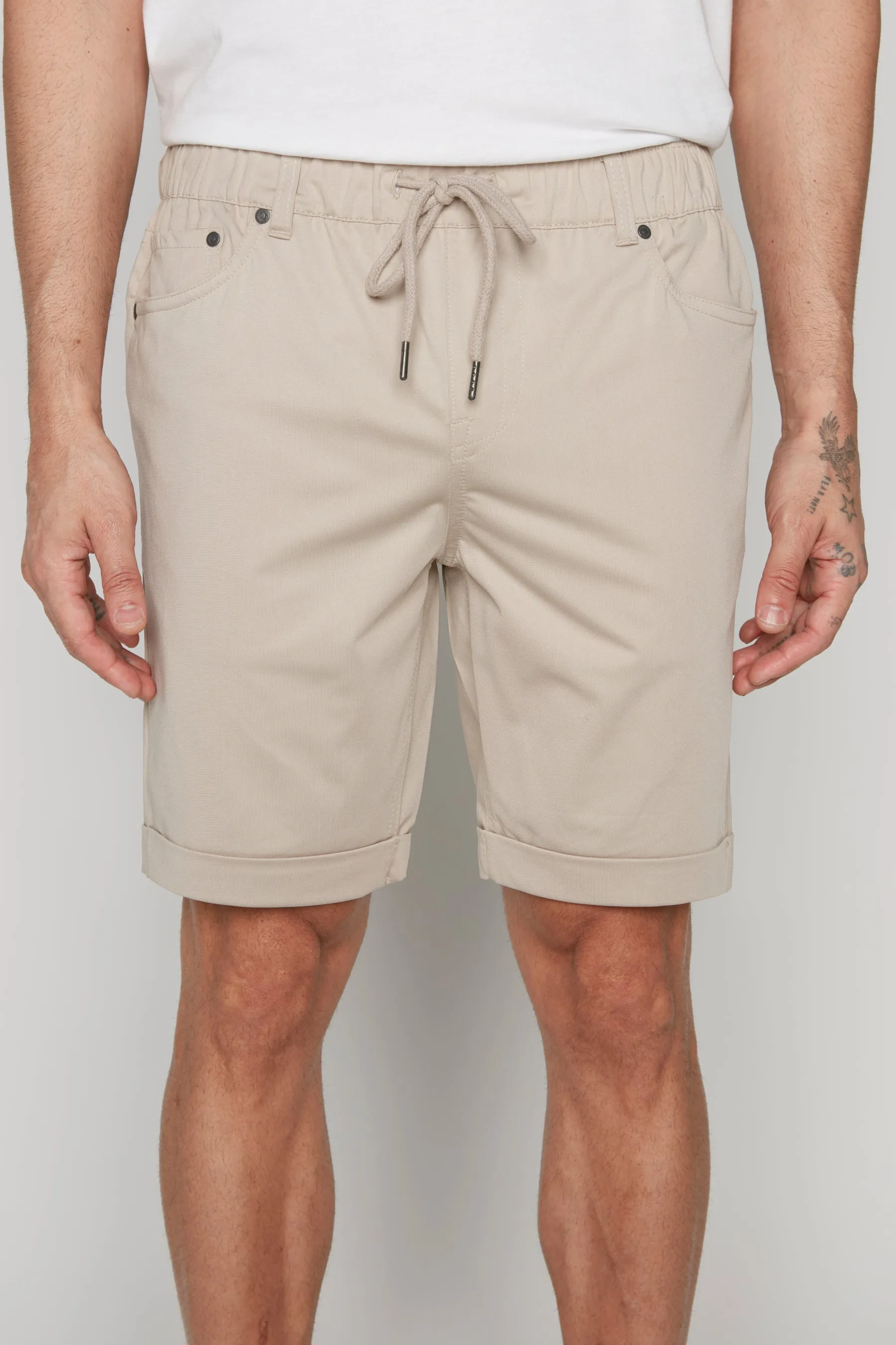 LENNON - Mens Rolled Up Shorts with Cool Stretch - Sage