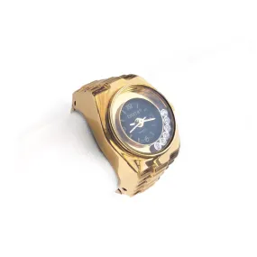 Lunar Floating Crystals Ring Watch in Gold