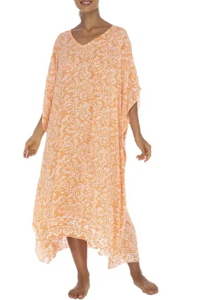 Maxi Floral Print Cover Up Caftan Dress