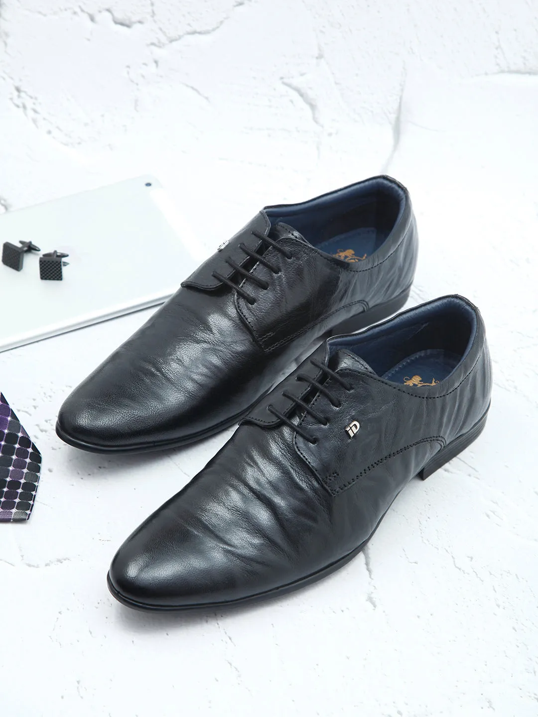 Men's Black Texture Finish Lace Up Formal  (ID2185)