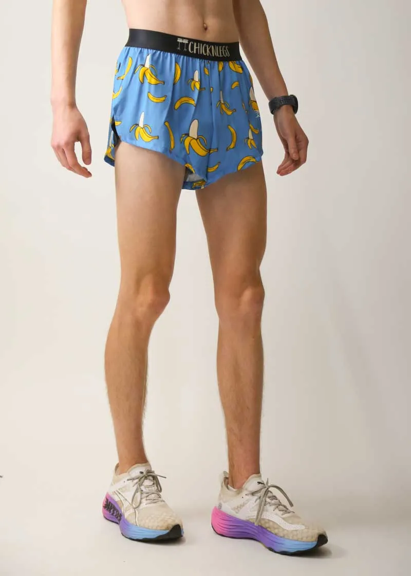 Men's Blue Bananas 2" Split Shorts