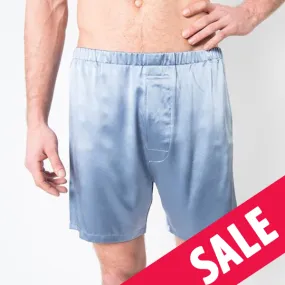 Men's Twilight Blue Mulberry Silk Boxer Short with button fly