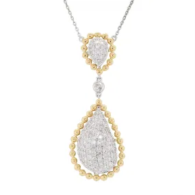 MODERN TWO-TONE GOLD AND DIAMOND NECKLACE, .90 CT TW