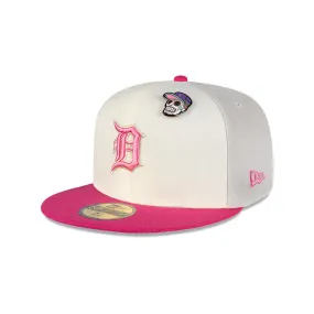 NE LOS TIGERS DETROIT 5950 DIA DE MUERTOS 23 WHITE/PINK